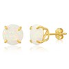 MAX + STONE 14k Rose Gold Opal Stud Earrings for