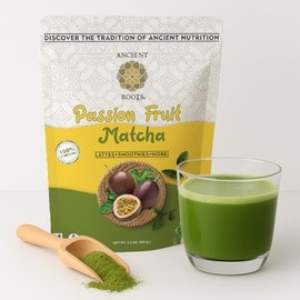 Ancient Roots Polvo De Té Verde Matcha De Maracuyá - Orgánico, Totalmente Natural, Sin Azúcar Agregado (25 Porciones)