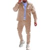 amropi Men's Tracksuit Set Button Jacket and Cargo Pants Casual