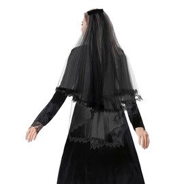 NICEYEA Bridal Veil, Short Bridal Veil, Tulle Wedding Short Veil, Satin Edge, Women's Fascinators with Comb for Wedding, Hen Night Party