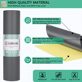 Self-Adhesive Shelf Liner Kitchen Liner, Waterproof Backed Paper Easy Peel and Stick Contact Liner Without Residue for Decor Your Desk Surface, Kitchen Countertops (Silver, 23.6 x 118.1 inches)