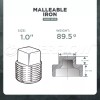 Unbranded 1/4" MIP Galvanized Malleable Iron Plug with Square Head