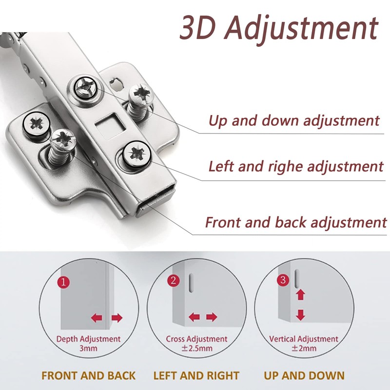 Furniware 2 pcs Soft Close Cabinet Hinges,110° Full Overlay Cupboard