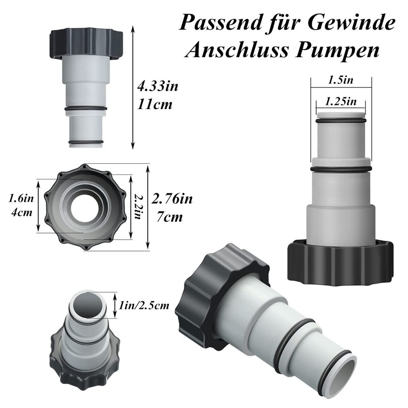 Taicols A Adapter for Pool, Replacement Hose Adapter for Pumps,