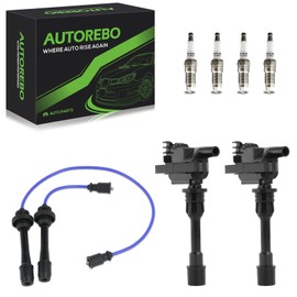 Set of 2 Ignition Coils Pack GN10301 FP85-18-100C-9U UF407 & 4-PCS Iridium Spark Plugs with Wire Set Compatible with Mazda Protege Protege5 L4 2.0L 2001 2002 2003# IGC0071 FPY1-18-100 FP85-18-100C
