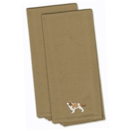 Caroline's Treasures BB3449TNTWE Cavalier King Charles Spaniel Tan Embroidered Kitchen Towel Set of 2, 19 X 25, Multicolor