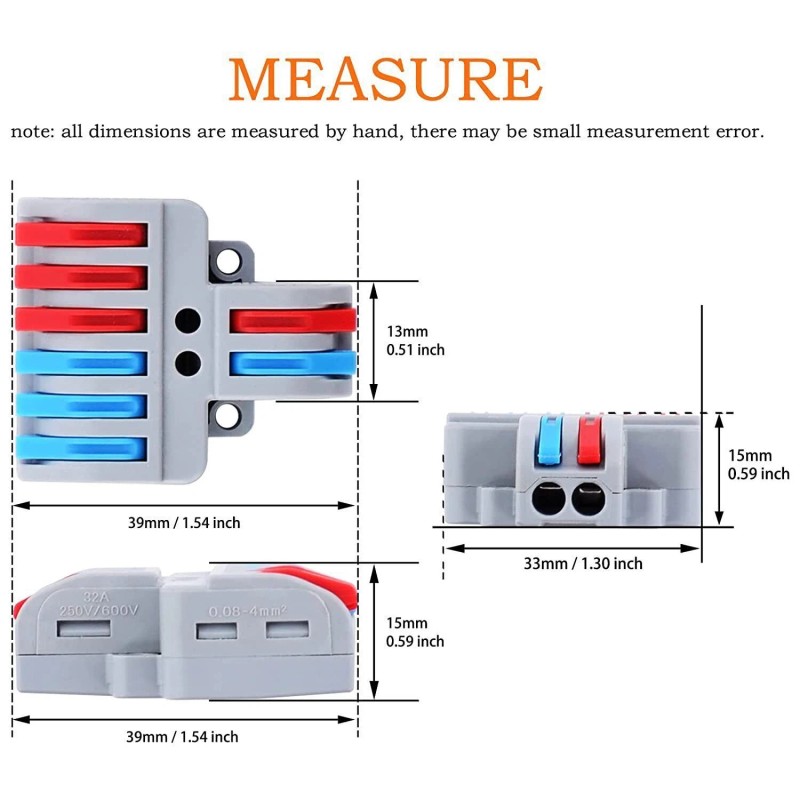 Digi Electrical Wire Connectors Terminal Block 2 in 6 out