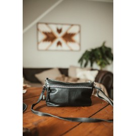 Gusti Veronika Leather Shoulder Bag Women's Small Handbag Party Bag Evening Bag Shoulder Bag Black Leather, black