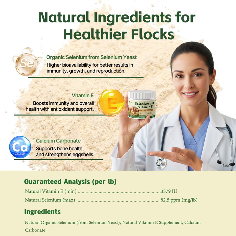 Selenium and Vitamin E Powder for Chickens – Boost Immunity,