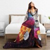 CUAJH Funny Cute Galaxy Cat Pizza Blanket for Adult Kids