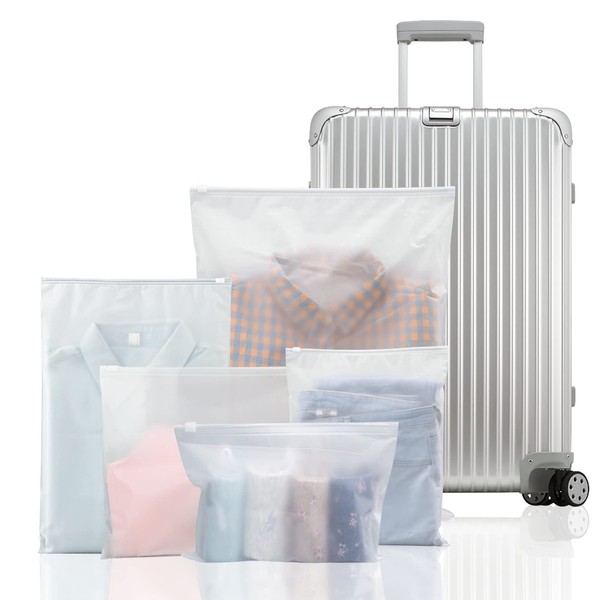 Carehabi Pack of 25 Travel Bags Set, Zip Bag, Plastic Zip Bag, Suitcase Organiser Bag, Reusable Transparent Bags for Packing Clothes, Underwear, Shoes, Cosmetics