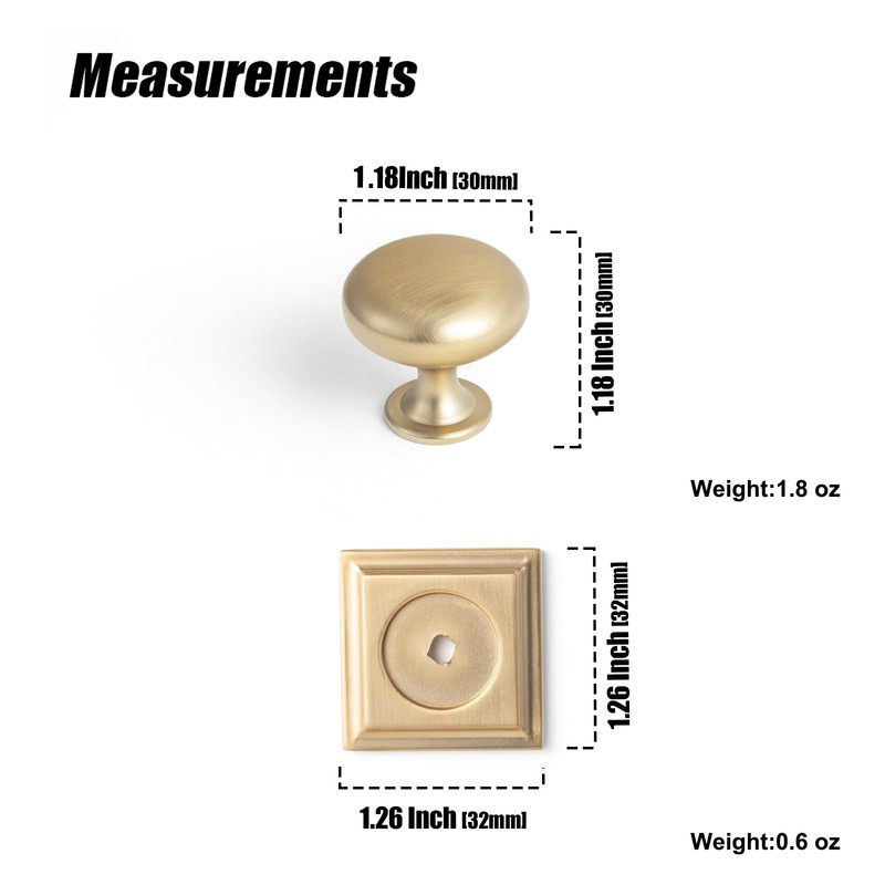 Goo-Ki Champagne Bronze Zinc Alloy Cabinet Knob with Backplate -