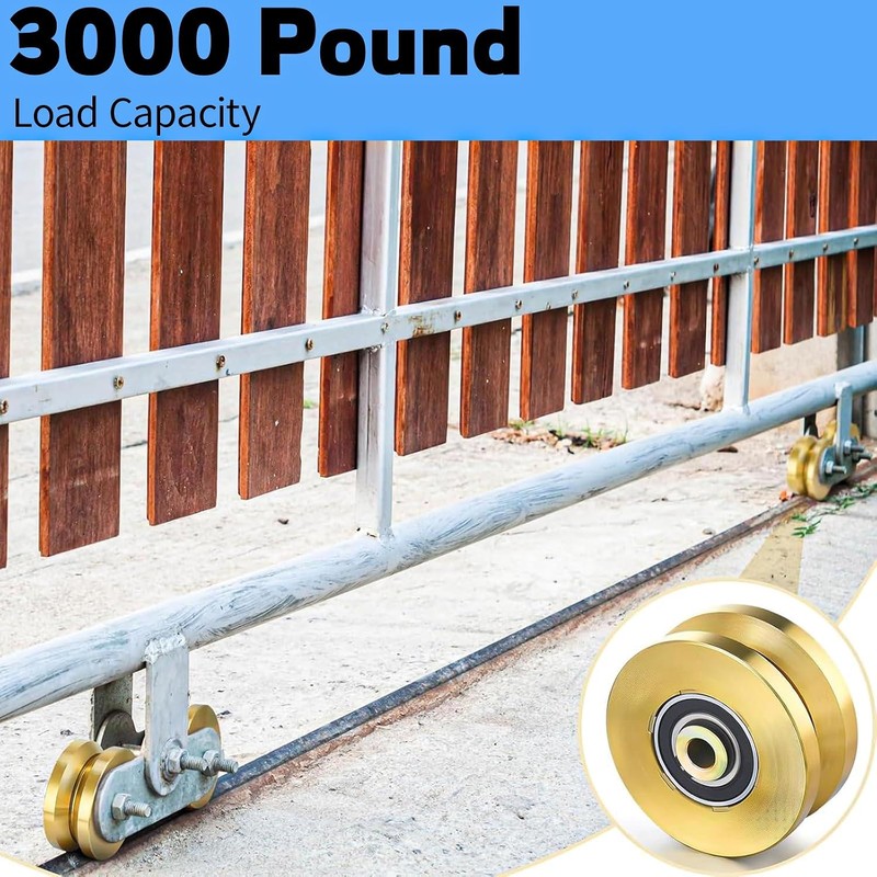 2 pcs 4" Heavy Duty Sliding Gate Rollers Wheels V