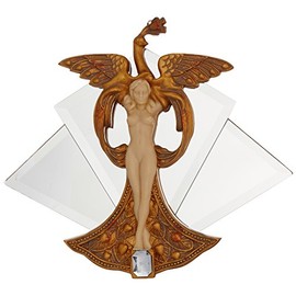 Design Toscano Art Nouveau Peacock Princess Mirrored Wall Sculpture