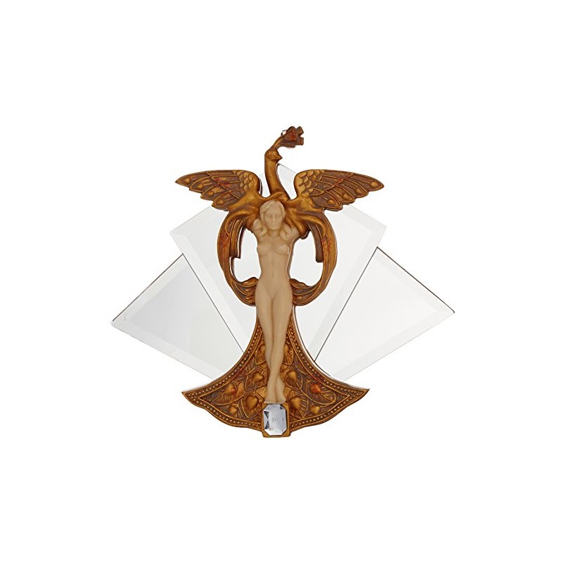 Design Toscano Art Nouveau Peacock Princess Mirrored Wall Sculpture