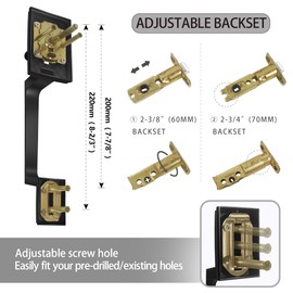 BonKuDoo Front Door Handle and Deadbolt Set, Front Door Lock Set with Black Door Knob, Front Door Handleset Matte Black