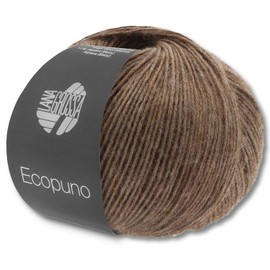 Frida's Wollhaus Lana Grossa 50 g Ecopuno Net Yarn Cotton Merino Alpaca Wool Yarn 69 Colours (17 - Dark Brown)