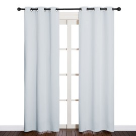 NICETOWN NICETOWN Room Darkening Curtain Panels for Bedroom, Easy-Care Solid Thermal Insulated Room Darkening Draperies/Drapes (Greyish White, 2 Panels, 34 by 84)