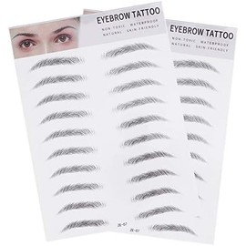 Pegatinas para Cejas 2 Piezas de Papel Negro, Realistas Cejas Ligeras o Escasas, Uso Temporal, Adecuado para Mujeres y Principiantes