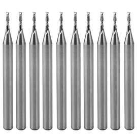 Timelee 10pcs 1/8" Shank 1.0mm x 4mm Carbide Flat Milling Cutter CNC Router Bit 2 Flutes for Acrylic, PVC, MDF, Hardwood