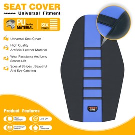 sawrain - Funda de asiento para bicicleta de suciedad, agarre universal, antideslizante, color negro y azul