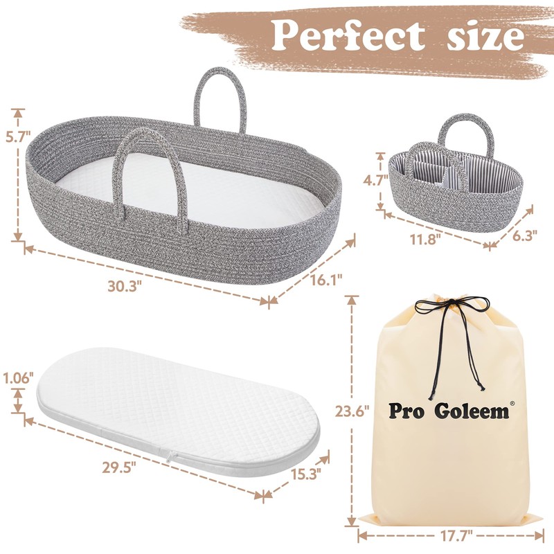 Pro Goleem Baby Diaper Changing Basket, Portable Easy to Clean