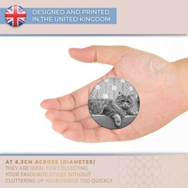 Destination Vinyl ltd Magnet for Refrigerator, Fridge BW - Cute Tabby Cat Kitten for Office, Cabinet and Whiteboard, Magnetic Stickers, 43808