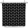 Uiiooazy Black White Line Pattern Shower Curtain for Bathroom Boho
