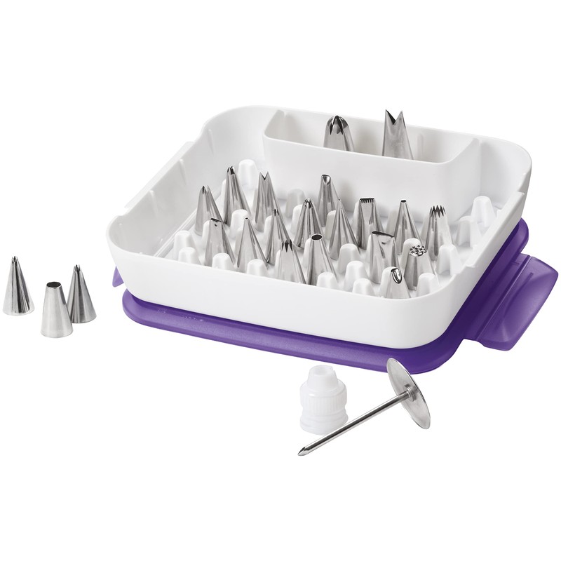 Wilton Deluxe Piping Tips Set 22 Pieces Stainless Steel Silver