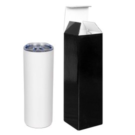 12 PCS Gift Boxes for Sublimation Tumbler, 3.15 x 3.15 x 9.84 Inch Tumbler Shipping Box Black Kraft Paper Gift Boxes for 12 oz 20 oz 30 oz Heat Press Sublimation Blanks Cup Gift Wrapping Party