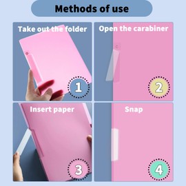 Fkereg 5 Pack Clear Plastic Report Covers with Swing Clip, Assorted Colors Resume Portfolio File Folders for A4 and Letter Size Paper, Project Presentation Binder Folder for Office Documents, A