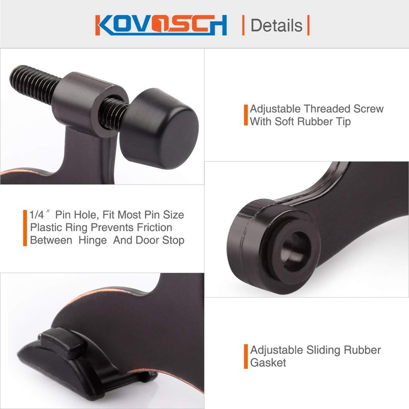 KOVOSCH 2 Pack Hinge Pin Door Stopper Oil Rubbed Bronze