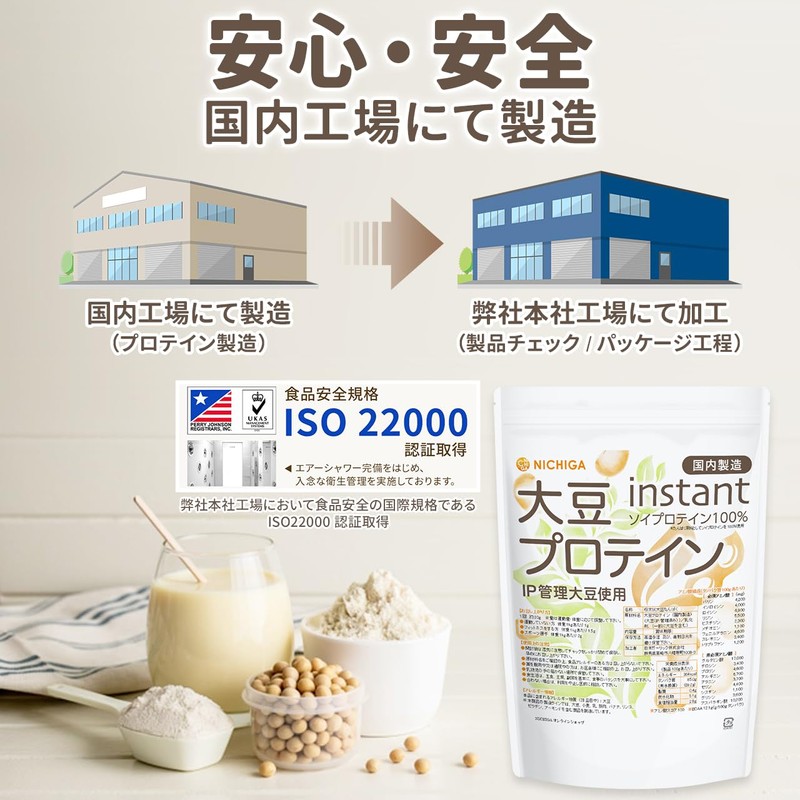 NICHIGA Soy Protein Instant (Made in Japan), 17.6 oz (500