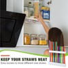 Baderke Straw Holder for Cabinet Reusable Straw Organizer with Double