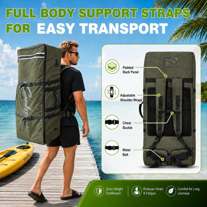 Modoker Inflatable Stand Up Paddle Board Bag, 2-in-1 110L Large