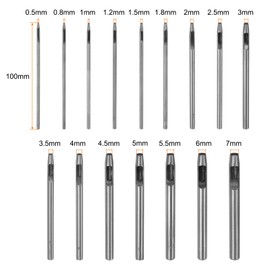 sourcing map 16Pcs Leather Hole Punch Set 0.5mm-7mm Steel Hollow Round Hole Punch Set Leather Hole Punch Cutter for Belts, Watch Band, Paper, Plastic, Leather Crafting