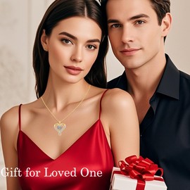 llyish Women's 925 Silver Infinity Necklace with Double Heart Pendant Chain Gold Women Jewellery Women's Birthday Gifts for Women Mum Christmas Valentine's Day Mother's Day, One size, Sterling Silver