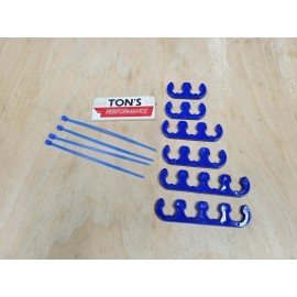 Ton's Performance Clip-On Spark Plug Wire Separator for 10mm Ignition Cable Holder Blue Ford Chevy