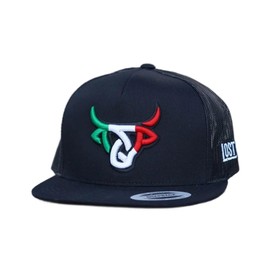 LOST CALF Mexico Flag 3D Stitch Black - Hats Cap, One Size-X-Large