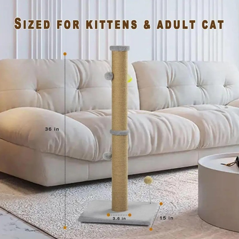 PELUOMOZ Tall Cat Scratching Post 36 inch Large Cat Scratch