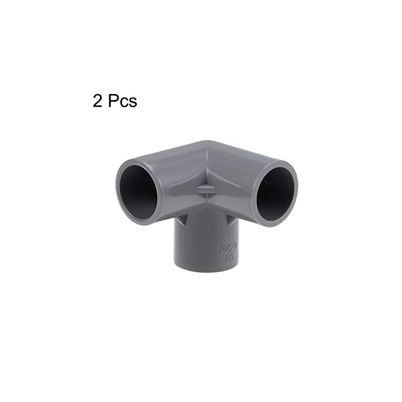 sourcing map 3-Way Elbow PVC Pipe Fitting Furniture Grade 20mm