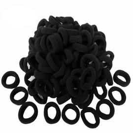 Lintopos Elastic Hair Bands Ties Girl, Small Size Rubber Band Ponytail Holders (100 PCS Black)