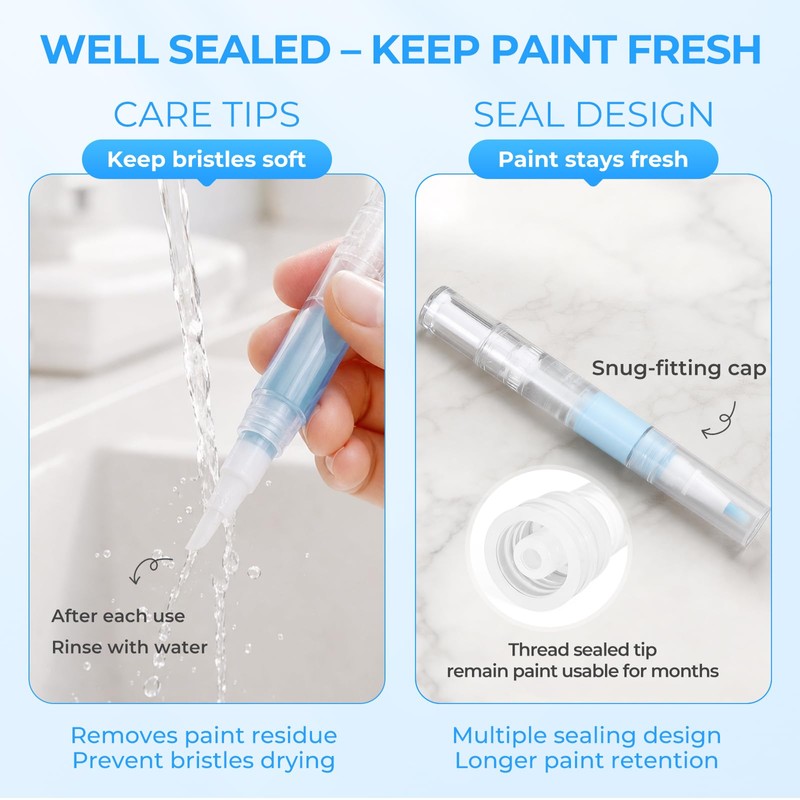 UPZIGS Refillable Touch Up Paint Pen, 3 Pack for Walls