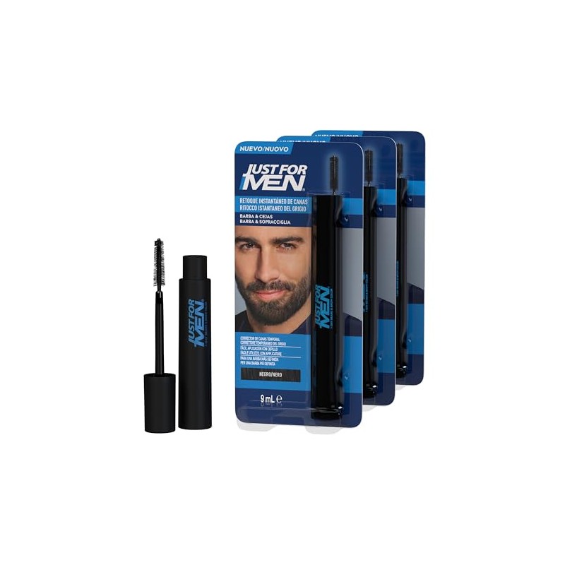 Just for Men Retoque Instantáneo de Canas y Cejas Negro