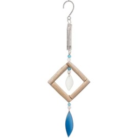Sunset Vista Designs Hanging Buddy Bouncy Outdoor Garden Décor 16.5 Inch Glass Blue Diamond