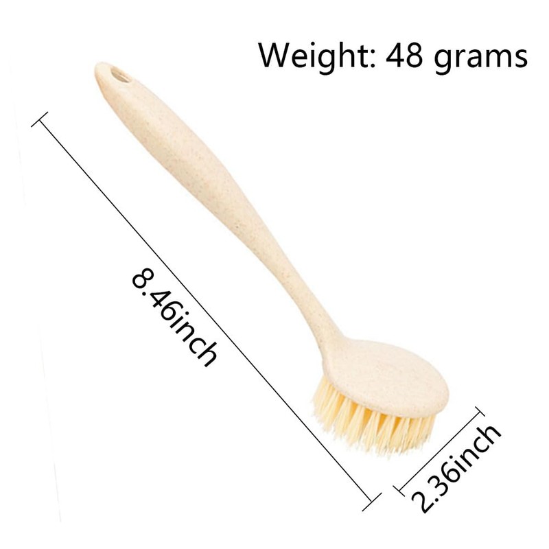 3 Pcs Kitchen Dish Brush Bamboo Handle Dish Scrubber Scrubber