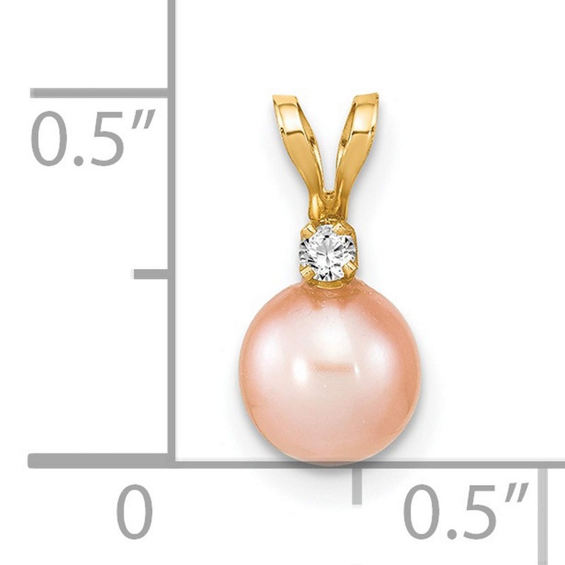 Jewelry Stores Network 14k Yellow Gold 6 7mm Round Pink