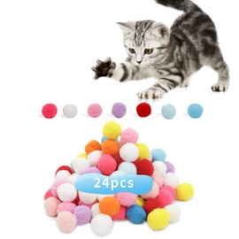 DODHEG 24 Pcs Colorful Pet Balls, Soft Plush Balls, Cat's Favorite Toy Ball, Interactive Cat Toy.
