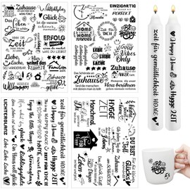 Rub On Sticker Home, 4 Pieces Easy Rub Ons Foil Sayings for Raysin Keraflott Furniture Glass Wooden Blocks, Rub-On Transfer Sticker DIY Decoration Happy Home