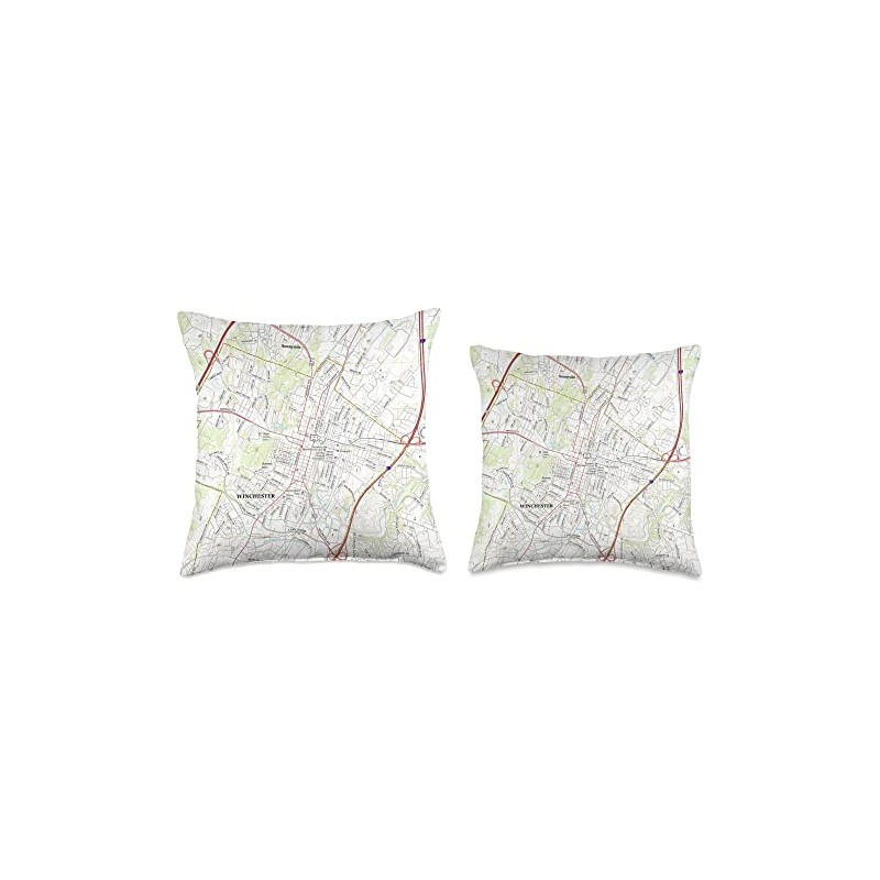 Winchester VA Map (2016) Throw Pillow